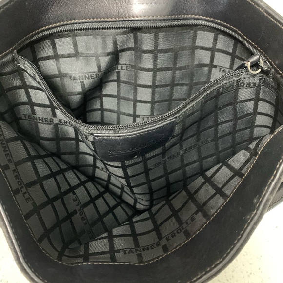 TANNER KROLLE black leather brown suede bag purse - Picture 8 of 9